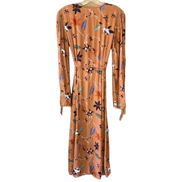 Madewell Audrey True Wrap Midi Dress Fall Floral Sz S - Picture 9 of 12